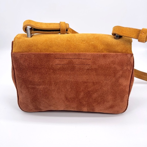 Prada Authentic Vintage 90’s Rare Two Tone Brown Shoulder Bag Suede NWT - Picture 5 of 16